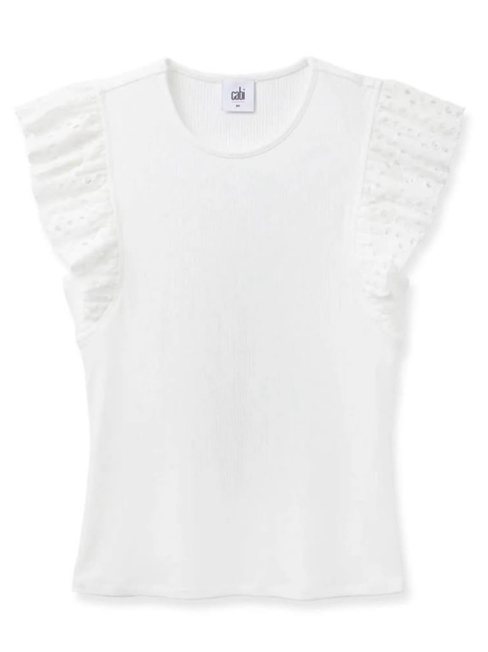 #6916 cabi Frill Tee. NWT. Size Small. Retails $99.